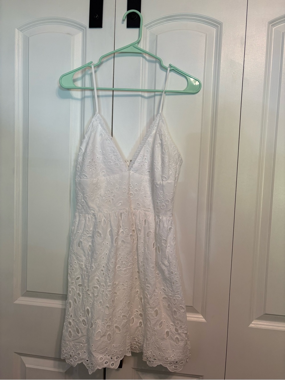 Altar'd State White Eyelet V-Neck Mini Dress
